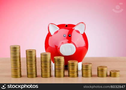 Piggy bank in business concept