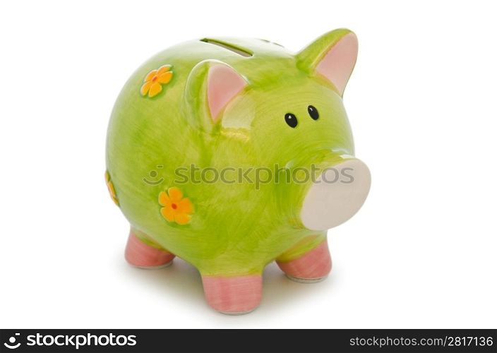 Piggy bank isolated on the white background