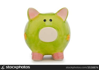 Piggy bank isolated on the white background
