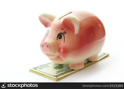 piggy bank on a dollars