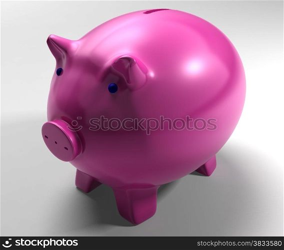 Piggy Bank Showing Deposit Into Savings Bank Account