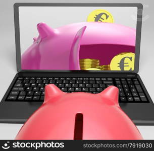 Piggy Vault With Coins Shows Banking Insurance Or Safety