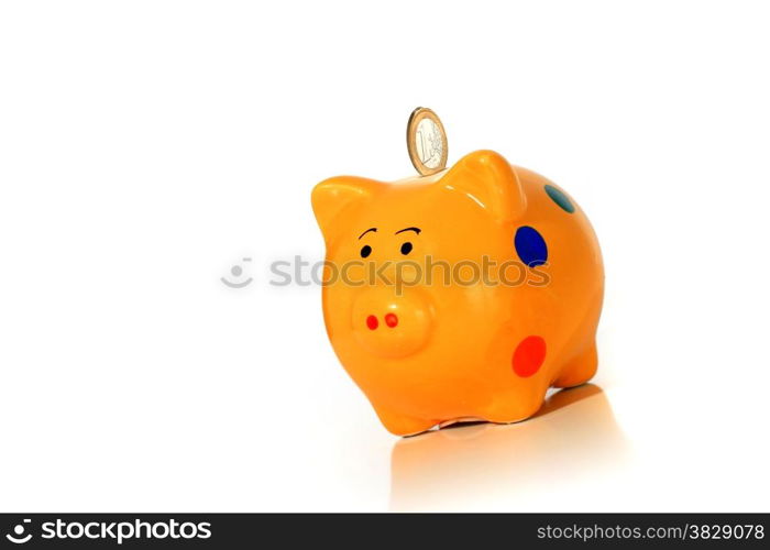 Piggybank isolated over white background.