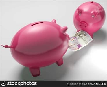 Piggybanks Fighting Over Money Shows Investment Decisions Or Risks