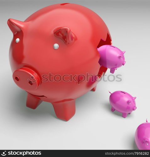 Piggybanks Inside Piggybank Showing Monetary Growth And Earnings