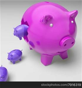 Piggybanks Inside Piggybank Shows Investment Revenues And Incomes