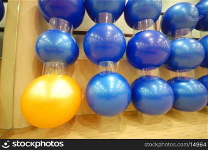 pilates balls in fitness club