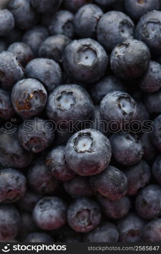 Pile of blueberries.