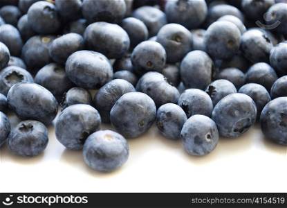 pile of blueberries isolated on white background