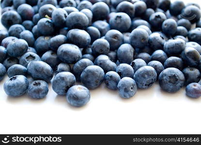 pile of blueberries isolated on white background