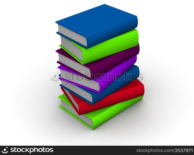 Pile of books. 3d