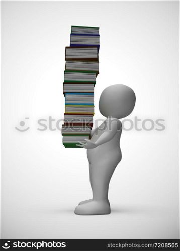 Pile of books for reading to gain knowledge and literacy. Printed matter for children or adults wanting learning or escapism - 3d illustration