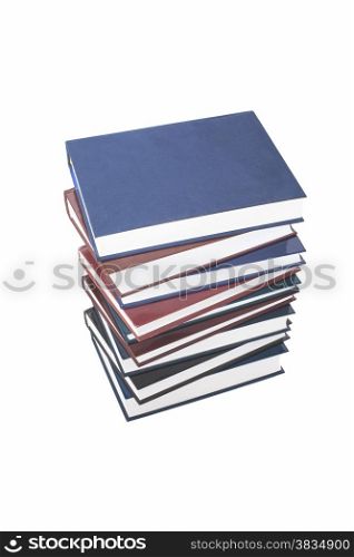 Pile of books isolated on white background