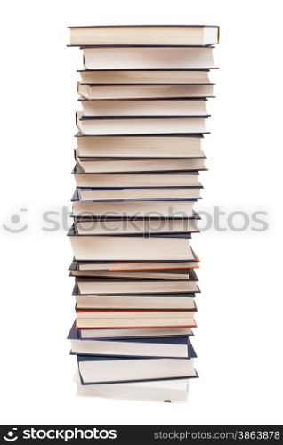 Pile of books isolated on white background