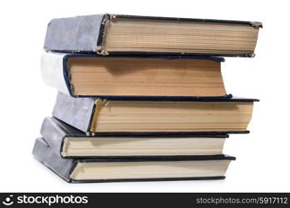 pile of books isolated on white background