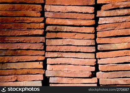 Pile of brick block used for industrial in residential building