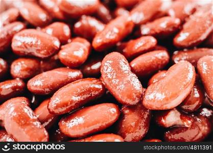 Pile Of Canned Red Kidney Beans