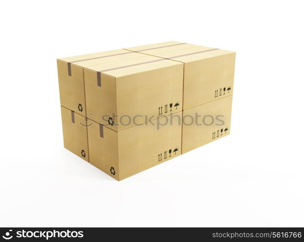 pile of cardboard box, 3d render