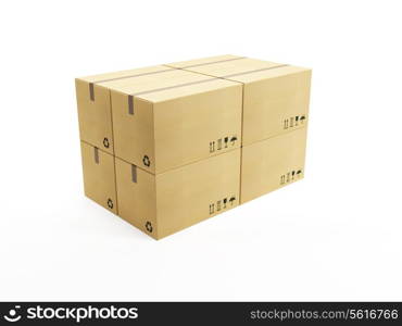 pile of cardboard box, 3d render