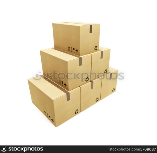 pile of cardboard box, 3d render