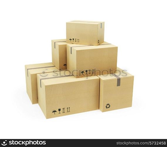 pile of cardboard box, 3d render