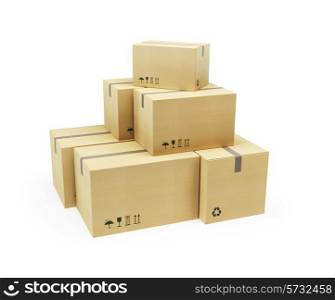pile of cardboard box, 3d render