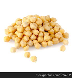 Pile of chickpeas against white background