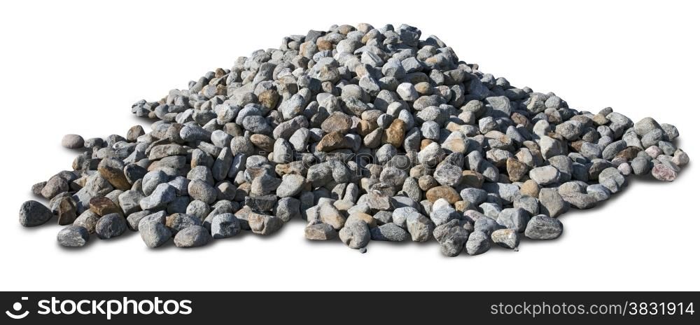Pile of coal stones on white background.