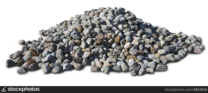 Pile of coal stones on white background.