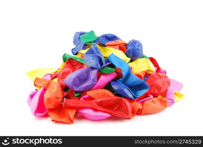 pile of colorful flat baloons (isolated on white background)