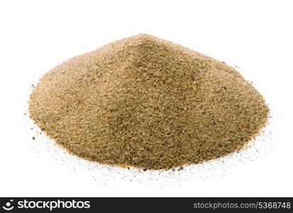 Pile of dry sand isolated on white