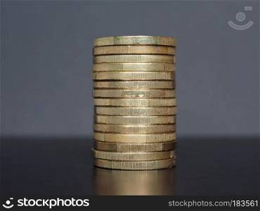 Pile of Euro coins money (EUR), currency of European Union useful as a background. Euro coins pile, European Union background