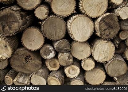 Pile of fire wood, background