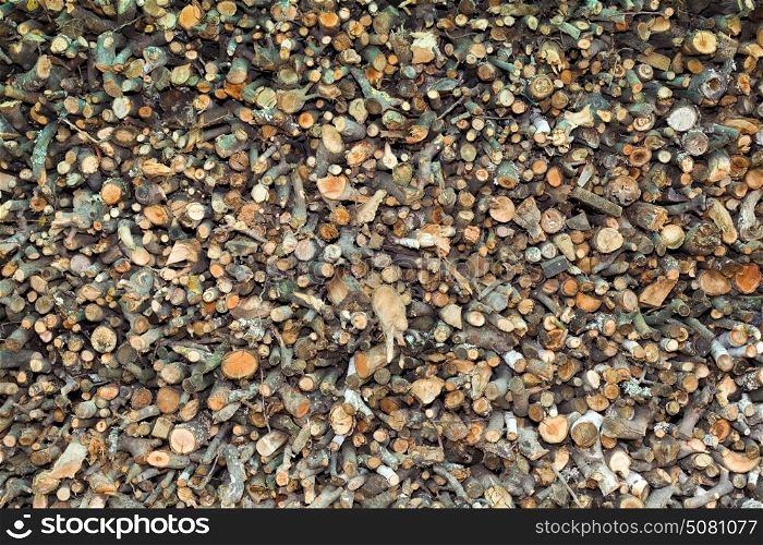 Pile of Firewood Branches Background