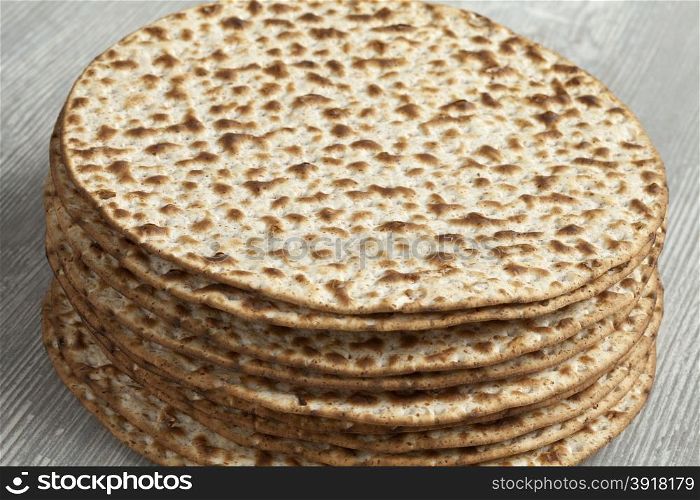 Pile of fresh wholewheat matzah