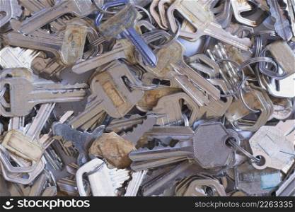 Pile of keys, many keys pattern background