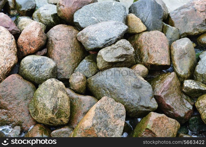 pile of large stones on courtyard