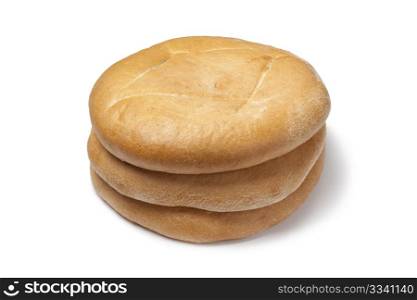 Pile of Moroccan Bread on white background