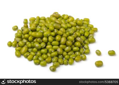 Pile of mung beans isolated on white
