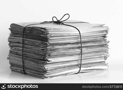 Pile of newspapers. Shallow depth of field.