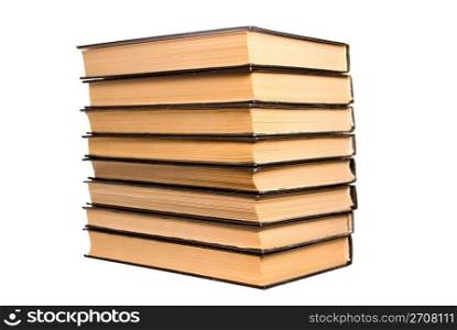 pile of old books on a isolated background