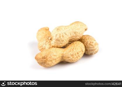 Pile of peanuts nuts close up for background