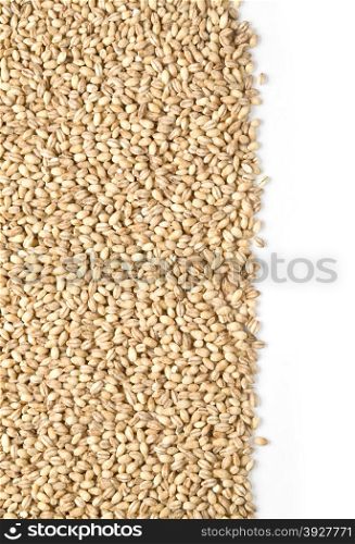 Pile of Pearl Barley isolated on white with clipping path