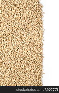 Pile of Pearl Barley isolated on white with clipping path