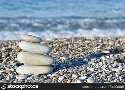 pile of pebbles on the beach
