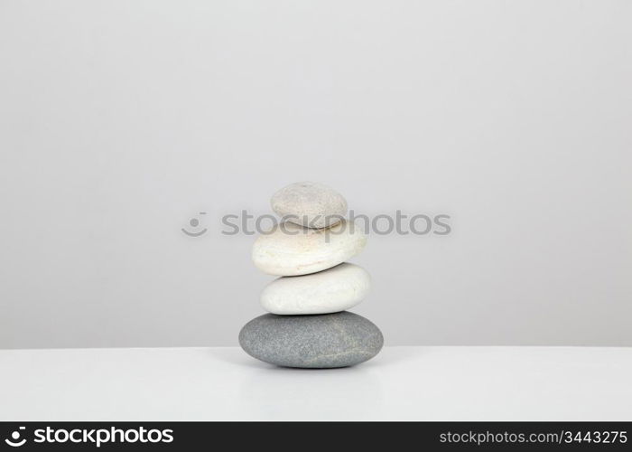 Pile of pebbles set on table