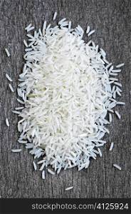 Pile of raw long grain white rice grains