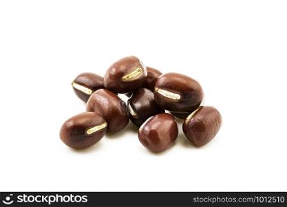 Pile of red beans isolated on white background with clipping path