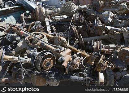 Pile of rusty car parts