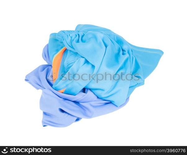 pile of Sport shorts on a white background